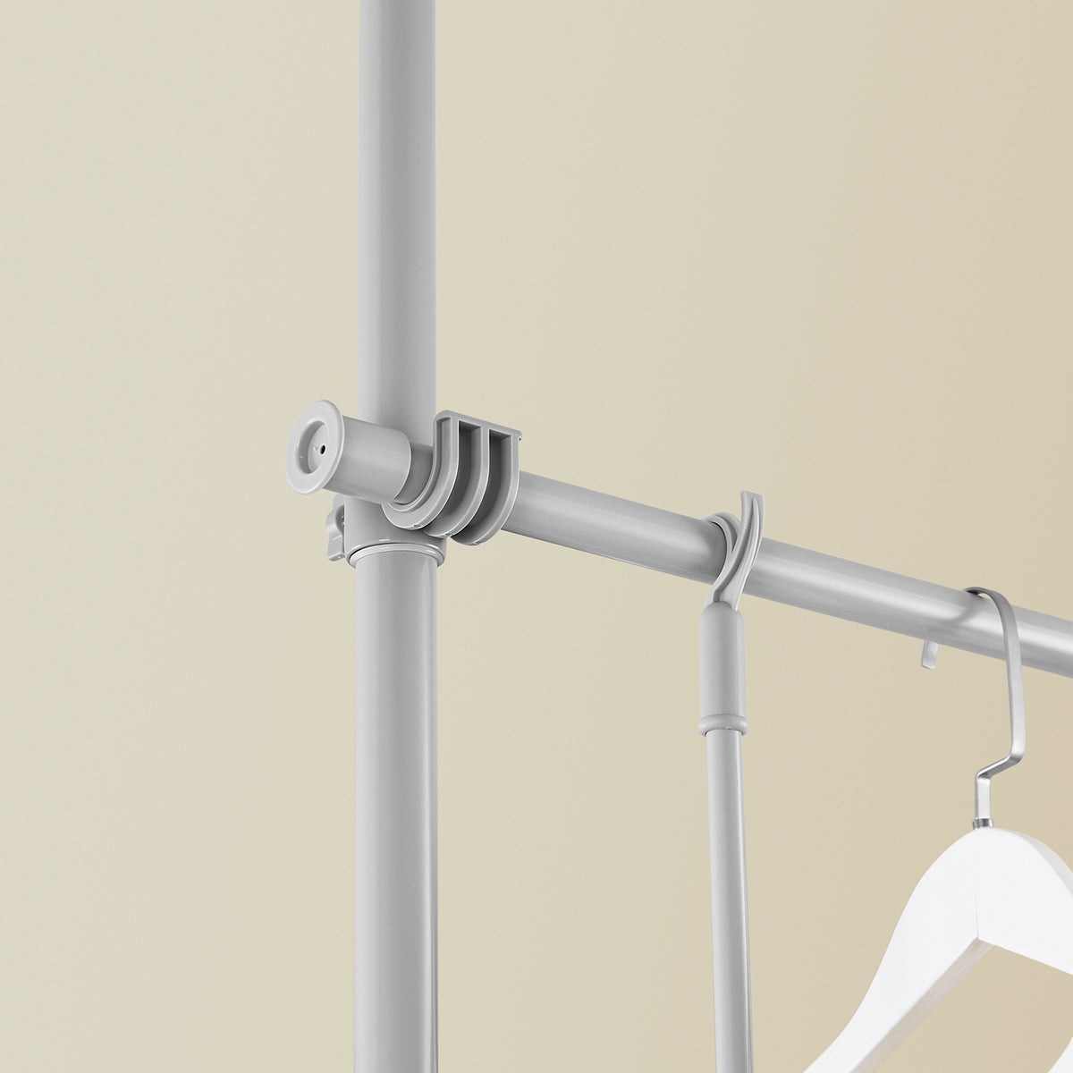 SoBuy KLS03-II-HG Suport telescopic robust pentru haine – Dulap deschis reglabil cu bare pentru dormitor/dressing, Gri