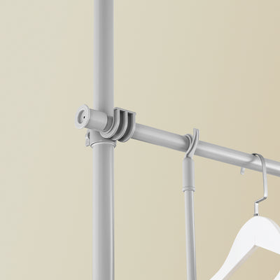SoBuy KLS03-II-HG Suport telescopic robust pentru haine – Dulap deschis reglabil cu bare pentru dormitor/dressing, Gri