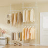SoBuy KLS03-II-W Suport telescopic robust pentru haine - Dulap deschis reglabil cu bare, Cuier pentru dormitor/dressing, Alb