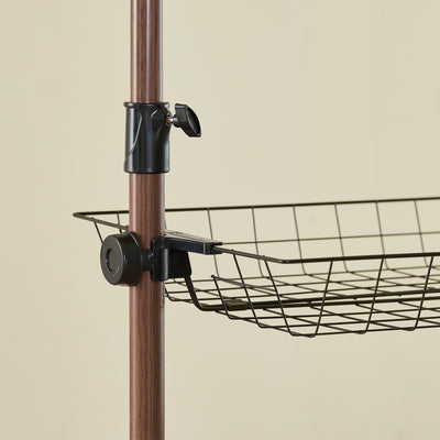 SoBuy KLS04-II-BR Suport telescopic pentru haine, robust - Dulap deschis reglabil cu bare și rafturi, Cuier pentru dormitor/dressing, Maro