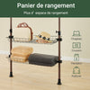 SoBuy KLS04-II-BR Suport telescopic pentru haine, robust - Dulap deschis reglabil cu bare și rafturi, Cuier pentru dormitor/dressing, Maro