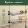 SoBuy KLS04-II-SCH Suport telescopic solid pentru haine - Dulap deschis reglabil cu bare și rafturi, Cuier pentru dormitor/dressing, Negru