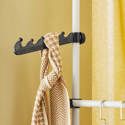 SoBuy KLS04 Suport telescopic pentru haine, rezistent - Dulap deschis reglabil cu bare și rafturi, Cuier pentru dormitor/dressing, Alb