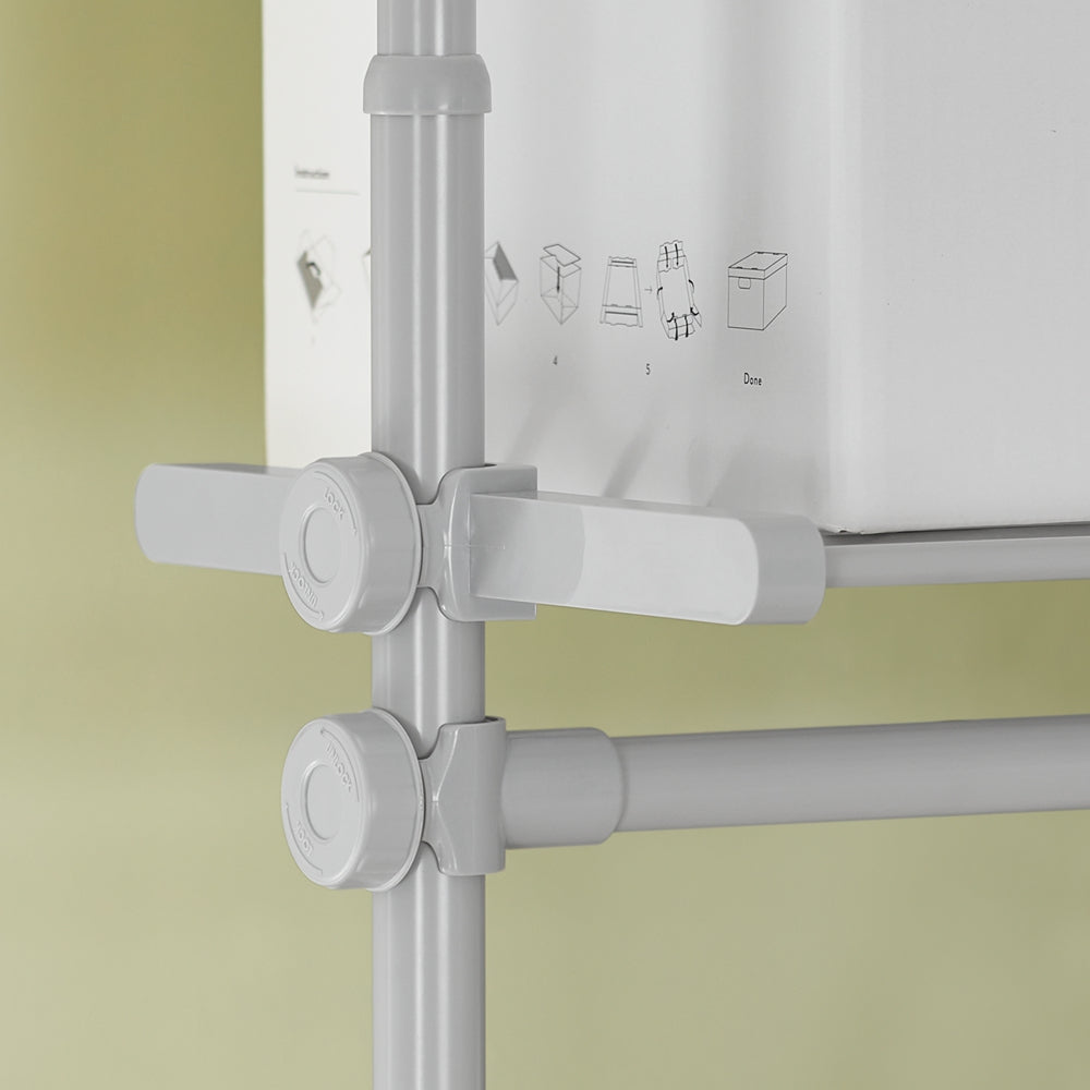 SoBuy KLS07-HG Télescopique Porte-vêtements Système de Penderie Blanc