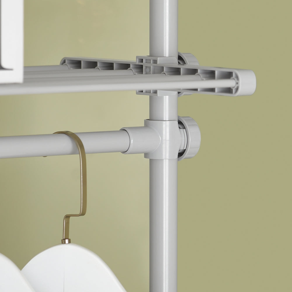 SoBuy KLS07-HG Télescopique Porte-vêtements Système de Penderie Blanc