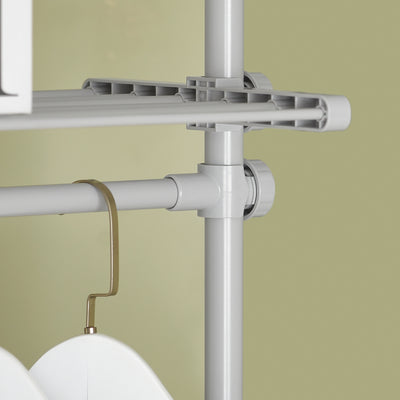 SoBuy KLS07-HG Télescopique Porte-vêtements Système de Penderie Blanc