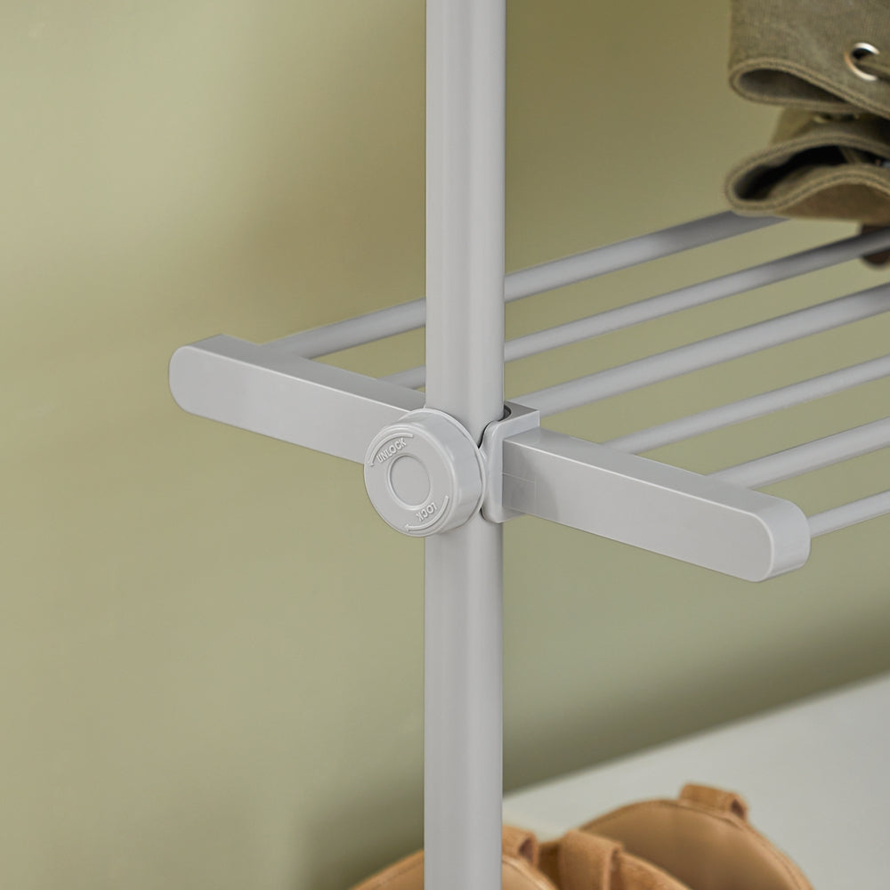 SoBuy KLS07-HG Télescopique Porte-vêtements Système de Penderie Blanc