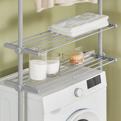 SoBuy KLS07-HG Télescopique Porte-vêtements Système de Penderie Blanc