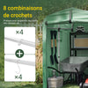 SoBuy KLS11-GR Șopron de grădină, Șopron de exterior impermeabil, adăpost pentru motociclete cu cârlige, garaj pentru biciclete și unelte, adăpost pentru biciclete, depozitare și stocare, Verde, 120x176x163 cm