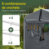Prévente SoBuy KLS11-L-DG Abri de Jardin, Cabane de Jardin Exterieur Imperméable, abri Moto avec des Crochets, Garage pour Vélo et Outils, Abri Vélo, Rangement et Stockage, Gris, 159x219x165 cm