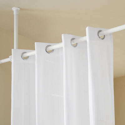 SoBuy KLS12-W Paravent Séparateur de Pièces Rideau Télescopique Rideau Réglable en Hauteur Rideau