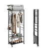 SoBuy KLS22-SCH Vestiaire d'Entrée Industriel avec Étagères Réglables – Métal Noir, Crochets – 70×38×175 cm, Noir