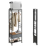 SoBuy KLS23-SCH Porte-Manteaux Industriel sur Pied avec Tiroir – Métal et Bois, Crochets, Roulettes – 60×32×175 cm, Gris Anthracite