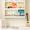 SoBuy KMB08-II-W Bibliotecă Montessori pentru copii, montată pe perete, Raft pentru cărți pentru copii cu 4 niveluri, Mobilier de depozitare pentru copii, cu economie de spațiu, Alb 80×12×118 cm