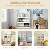 SoBuy Bibliotecă cu economie de spațiu pentru copii 80x12x118cm KMB08-W