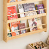 SoBuy KMB08-N Bibliotecă pentru copii Raft de cărți pentru copii 4 niveluri Dulap de depozitare jucării Bibliotecă Mobilier de depozitare Raft cameră Natural 80x12x118cm