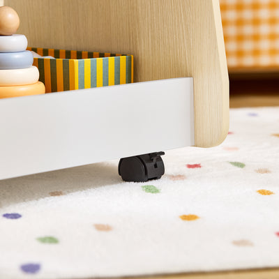 SoBuy KMB103-WN Étagère à Livres pour Enfant, Étagère à Jouets, Bibliothèque à roulettes pour Chambre d'enfant et Salle de Jeux