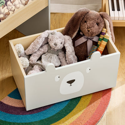 SoBuy KMB104-HG Bibliotecă pentru Copii, Raft pentru Cărți, Raft de Depozitare Jucării pentru Copii, Suport Reviste cu Ladă cu Roți și 3 Rafturi, Alb și Gri, L51xP28xH70 cm