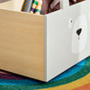 SoBuy KMB104-HG Bibliotecă pentru Copii, Raft pentru Cărți, Raft de Depozitare Jucării pentru Copii, Suport Reviste cu Ladă cu Roți și 3 Rafturi, Alb și Gri, L51xP28xH70 cm