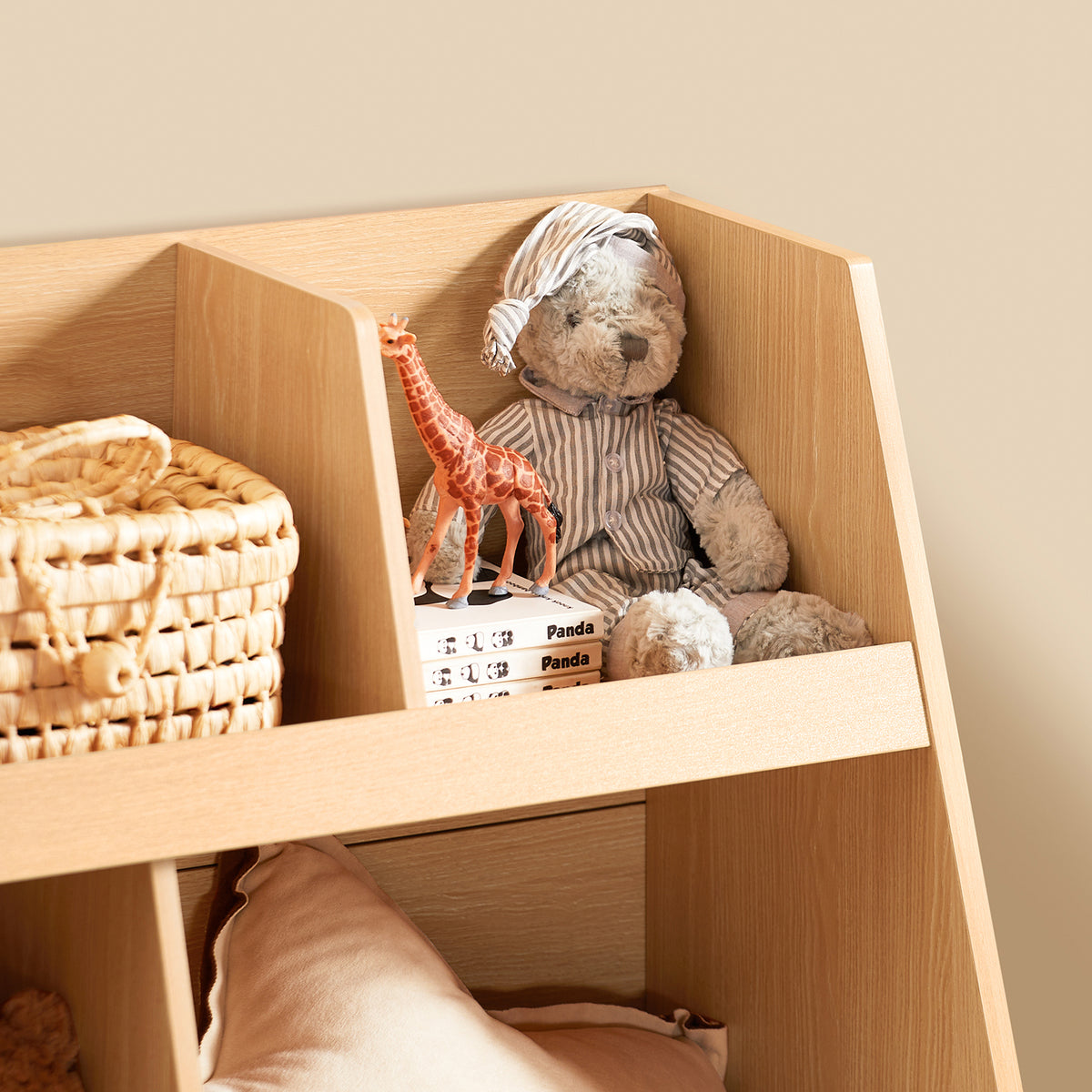 SoBuy KMB111-N Bibliothèque Enfant avec 5 Compartiments Ouverts, pour Chambre d’Enfant, Rangement Optimisé, Design Fonctionnel – L87×P37×H78 cm, Naturel