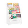 SoBuy KMB112-W Bibliotecă pentru copii cu 4 rafturi și 1 sertar