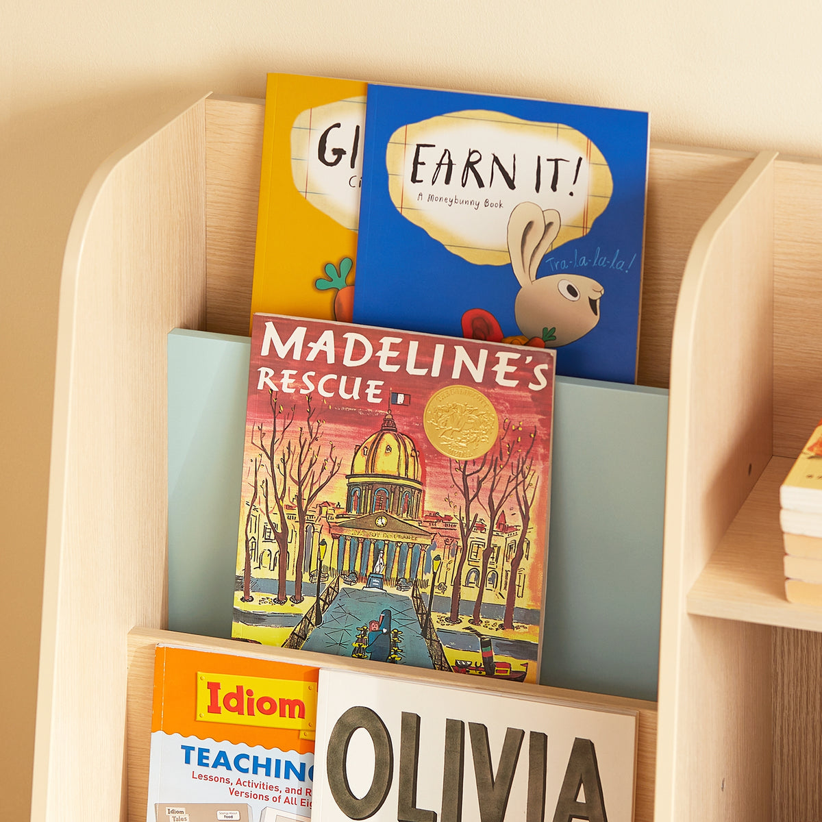 SoBuy KMB114-GR Bibliothèque Enfant avec 4 Étagères et 3 Compartiments, pour Chambre d’Enfant, Rangement Optimisé, Design Fonctionnel – L63×P30×H90 cm, Vert