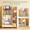 SoBuy KMB114-GR Bibliotecă pentru copii, Raft de depozitare pentru copii, Raft de cărți pentru camera copiilor, Mobilier de depozitare pentru copii cu 4 rafturi și 3 compartimente, Verde, 63x30x90cm