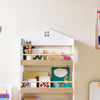 SoBuy KMB121-WN Bibliotecă pentru copii Etajeră pentru cărți pentru copii cu 4 nivele Mobilier de depozitare jucării Bibliotecă Mobilier de depozitare Etajeră cameră Alb-Natural 60x15x130,5 cm