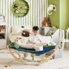 SoBuy KMB16-J Balansoar, Pătuț Copii, Hamac Copii, Șezlong Balansoar pentru Copii, Rocking Chair, pentru Camera Copiilor, Terasă, Sufragerie, Grădină, 124x36x45 cm