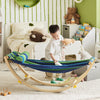 SoBuy KMB16-J Balansoar, Pătuț Copii, Hamac Copii, Șezlong Balansoar pentru Copii, Rocking Chair, pentru Camera Copiilor, Terasă, Sufragerie, Grădină, 124x36x45 cm