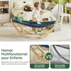 SoBuy KMB16-J Balansoar, Pătuț Copii, Hamac Copii, Șezlong Balansoar pentru Copii, Rocking Chair, pentru Camera Copiilor, Terasă, Sufragerie, Grădină, 124x36x45 cm