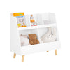 SoBuy KMB19-W Bibliotecă pentru Copii, Raft pentru Cărți, Dulap de Depozitare pentru Copii, Dulap de Depozitare Jucării și Cărți pentru Camera Copiilor, 5 Compartimente Deschise, 86 x 36 x 77 cm, Alb