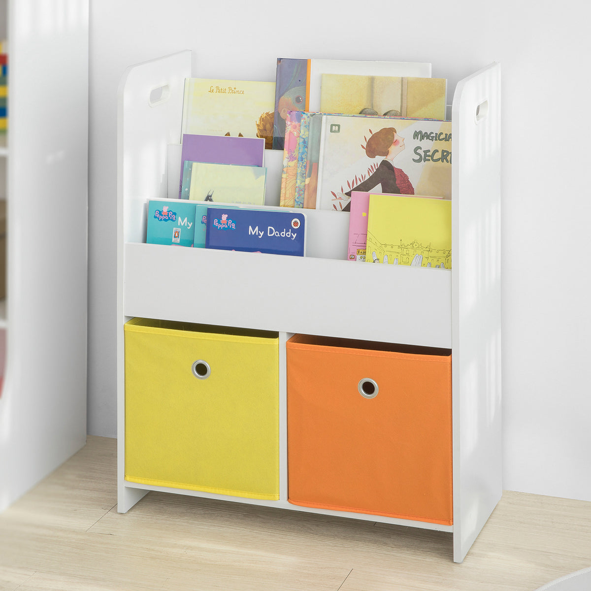 SoBuy KMB27-W Bibliotecă Dulap de Depozitare Cărți și Jucării Raft de Depozitare