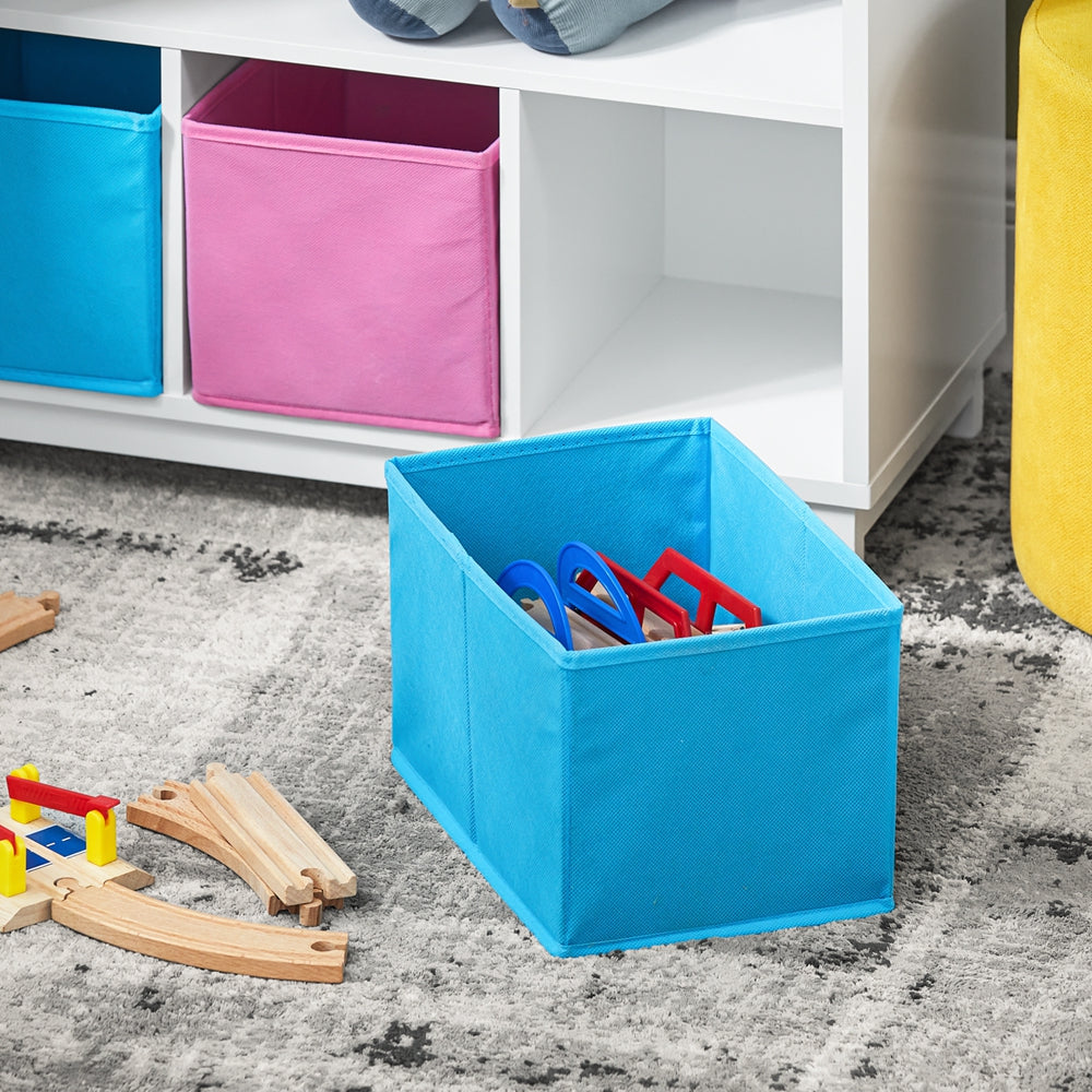 SoBuy KMB34-F Bibliothèque Étagère à Livres Étagère de Rangement Jouets pour Enfants Porte-revues avec Compartiments de Rangement et 3 Paniers 63x28x80 cm