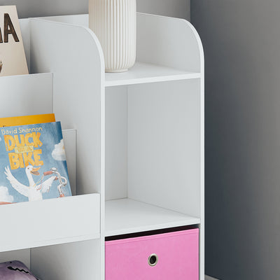 SoBuy KMB37-F Étagère de Rangement pour Livres et Jouets Étagère à Livres Meuble de Rangement Multifonctionnel avec 2 Paniers
