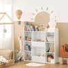 SoBuy KMB55-W Bibliotecă Montessori pentru copii – Mobilier pentru depozitarea jucăriilor și cărților cu 8 compartimente, Sigură, Alb, 106×30×104 cm