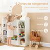 SoBuy KMB55-W Bibliotecă Montessori pentru copii – Mobilier pentru depozitarea jucăriilor și cărților cu 8 compartimente, Sigură, Alb, 106×30×104 cm