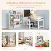 SoBuy KMB55-W Bibliotecă Montessori pentru copii – Mobilier pentru depozitarea jucăriilor și cărților cu 8 compartimente, Sigură, Alb, 106×30×104 cm