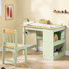 SoBuy KMB60-GR Set 2 piese masă și scaun pentru copii Masă și scaun pentru copii Birou cu 2 rafturi Suport hârtie și compartimente pentru pixuri Verde 80x50x66