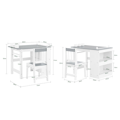 SoBuy KMB60-HG Ensemble Table et Chaise Enfant avec 1 porte-rouleau de papier, 1 sortie de papier, 1  locateur de papier et 3 emplacements pour stylos