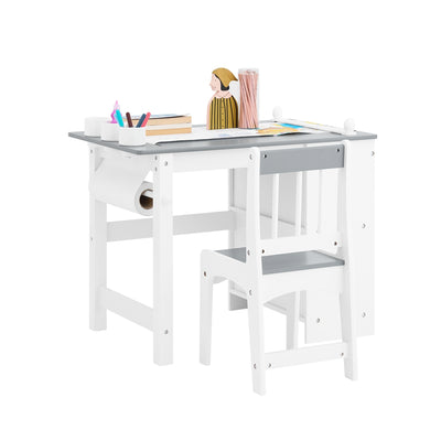 SoBuy KMB60-HG Ensemble Table et Chaise Enfant avec 1 porte-rouleau de papier, 1 sortie de papier, 1  locateur de papier et 3