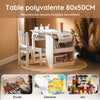SoBuy KMB60-HG Set masă și scaun pentru copii cu 1 suport rolă de hârtie, 1 decupaj pentru hârtie, 1 localizator de hârtie și 3 sloturi pentru stilouri