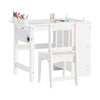 SoBuy Masă pentru copii cu un set de mobilier școlar pentru masă pentru copii pentru a picta pentru copii alb KMB60-W