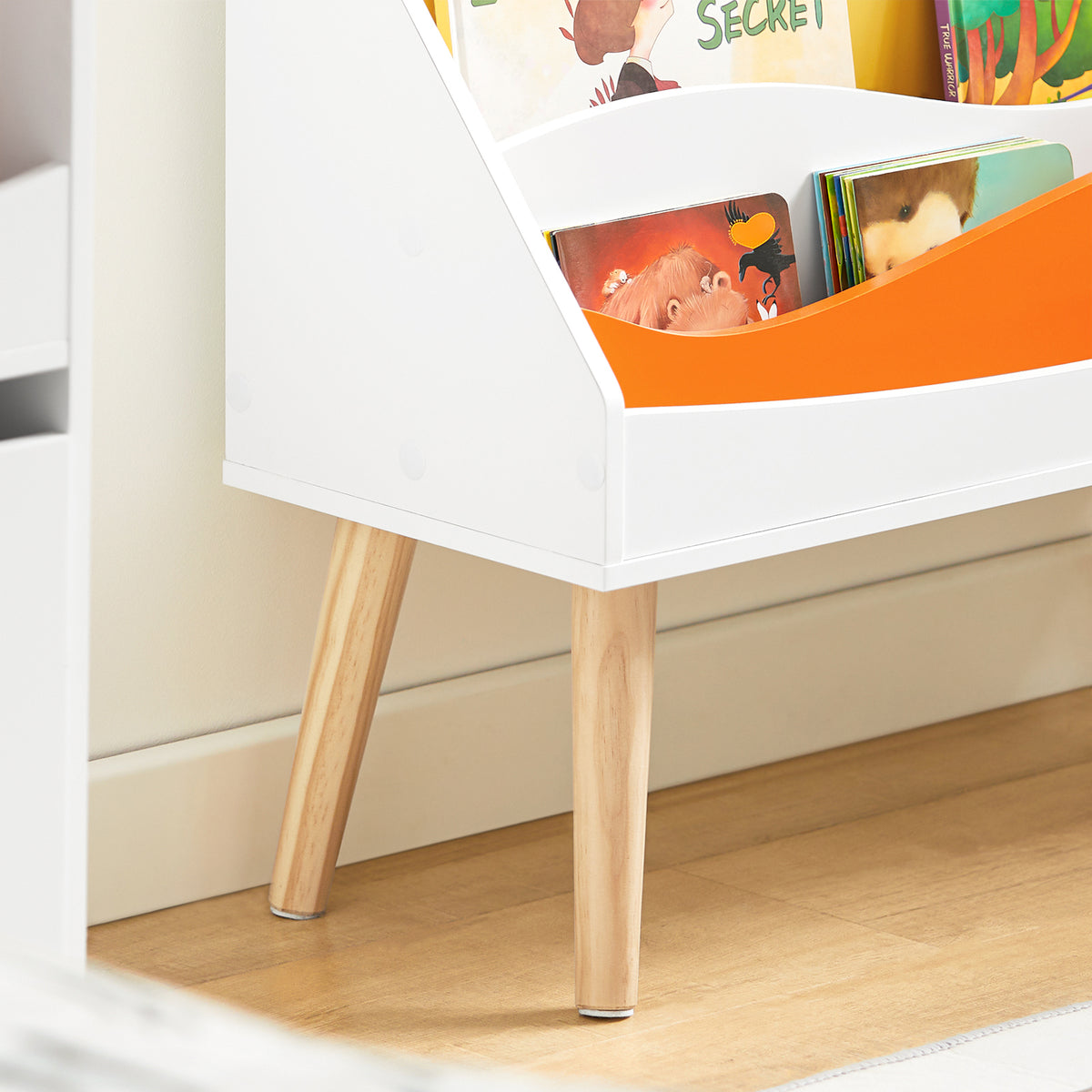 SoBuy KMB63-W Bibliothèque pour Enfant, Étagère à Livres avec 4 Compartiments Ouverts