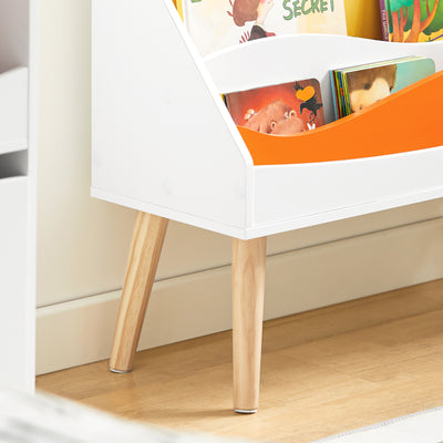 SoBuy KMB63-W Bibliothèque pour Enfant, Étagère à Livres avec 4 Compartiments Ouverts