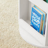 SoBuy KMB64-W Etajeră pentru copii, Etajeră cărți, Bibliotecă rotativă la 360°, Etajeră de depozitare cu tablă neagră