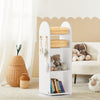 SoBuy KMB64-W Etajeră pentru copii, Etajeră cărți, Bibliotecă rotativă la 360°, Etajeră de depozitare cu tablă neagră