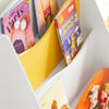 SoBuy KMB65-W Bibliotecă pentru Copii, Raft pentru Cărți, Raft pentru Jucării, Suport pentru Reviste cu 4 Nivele și 2 Cutii de Depozitare