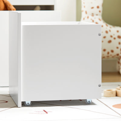 SoBuy KMB65-W Bibliothèque Enfant Étagère à Livres Étagère à Jouets Porte-revues à 4 Niveaux avec 2 Boîtes de Rangement
