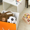 SoBuy Games Box Games pentru copii Container pentru cutii de jucării pentru copii Coșuri alb și portocaliu 40x40x35cm KMB74-W
